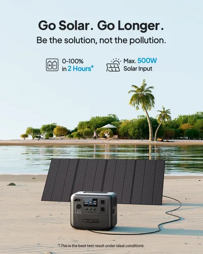 Miniatura 5 de BLUETTI Estación de energía portátil AC70, generador solar de 768 Wh con 2 salidas de CA de 1000 W (elevación de potencia de 2000 W), 100 W tipo C