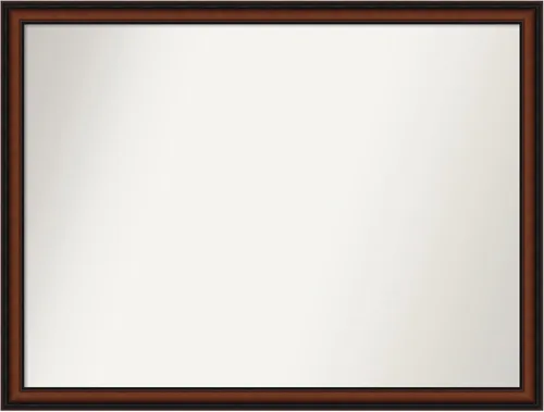 Miniatura 306 de Amanti Art Espejo de pared personalizado no biselado (24 x 27 pulgadas), marco estrecho de nogal chipre - varios tamaños personalizados - Espejo