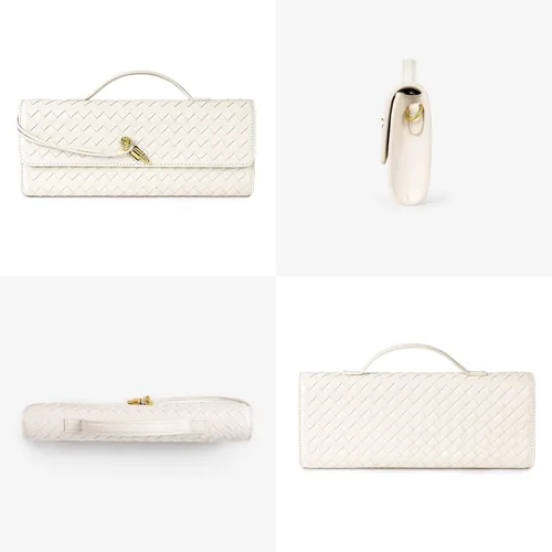 Miniatura 3 de Joryin Bolso tejido para mujer, bolso de mano de cuero tejido, bolso cruzado, bolso formal de noche, cuero vegano