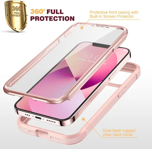 Miniatura 407 de Diaclara Funda diseñada para iPhone 16, mejorada [protección completa de la cámara], carcasa resistente de cuerpo completo con protector de pantalla