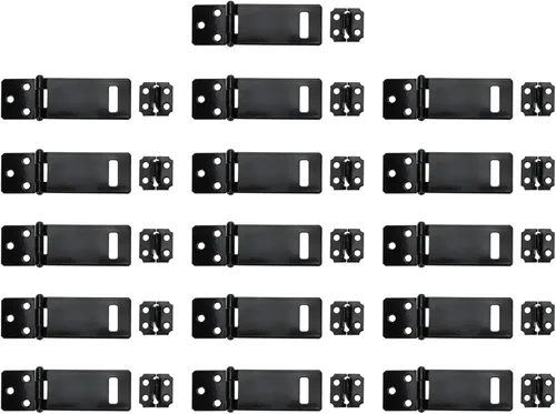 Cerradura de candado negro, cerradura deslizante de puerta, cerradura de hierro pintado negro de 2.5 pulgadas con tornillos para el hogar, patio,