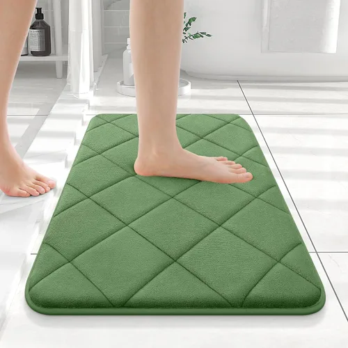 Miniatura 227 de OLANLY Tapete de baño de espuma viscoelástica de 24 x 16 pulgadas, ultra suave y absorbente, lavable a máquina, cómodo tapete de baño para suelo