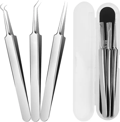 WSYUB Pinzas de puntos negros, extractor de puntos negros, kit de herramientas para reventar espinillas, 3 en 1, juego de herramientas quirúrgicas