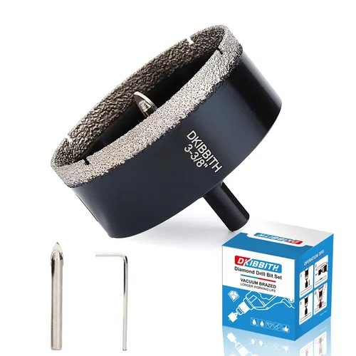 Miniatura 27 de DKIBBITH Juego de brocas de diamante de 5/8" con broca piloto - Paquete de 2 brocas de diamante de 5/8" con punta de diamante para agujeros