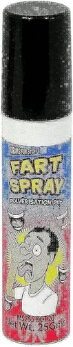 Aerosol para bromas, gases, flatulencias con olor 0.88 onzas, talla única , Rojo/Blanco/Negro