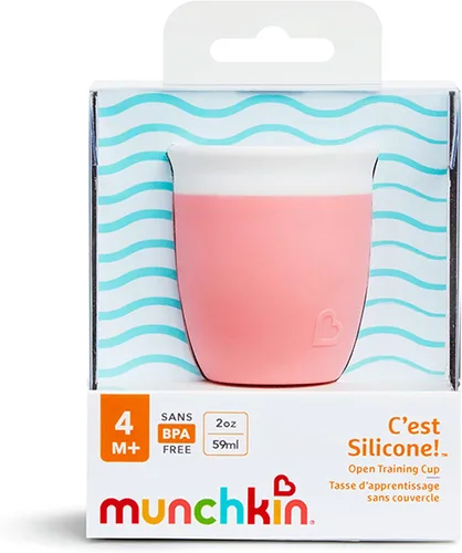 Miniatura 6 de Munchkin Taza de entrenamiento para sorber, taza pequeña de silicona abierta para bebés y niños pequeños de 4 meses de edad en adelante, 2 onzas