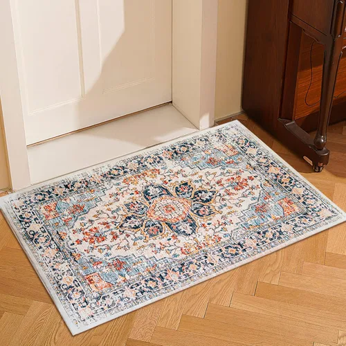 Miniatura 6 de VK VK·LIVING Tapete para la entrada de 2 x 3 pies, pequeño, bohemio, para baño, respaldo antideslizante, felpudo, de interior, puerta delantera