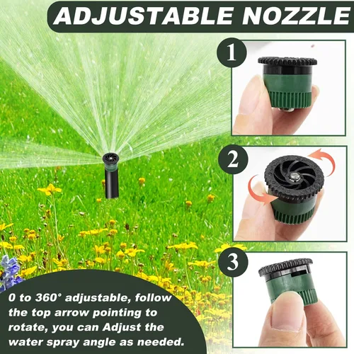 Miniatura 4 de 10 boquillas de arco variable 12AN, cabezales de aspersor emergentes de repuesto giratorios de 360 grados compatibles con Rainbird Hunter para riego