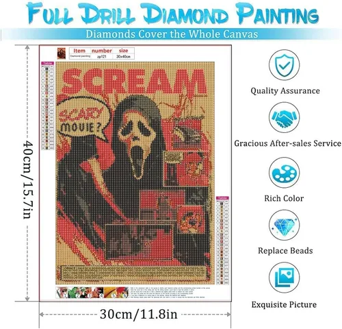 Miniatura 2 de Kits de pintura de diamante para adultos, kits de arte de diamante de Halloween para niños principiantes, 5D, taladro completo, diamantes