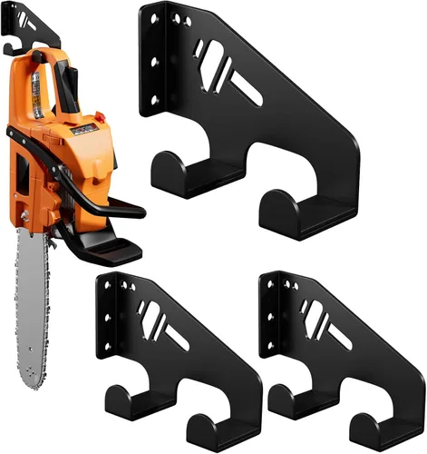 Miniatura 12 de XZHXFX Soporte de pared para motosierra, soporte de motosierra resistente para organización de garaje, organizador de cobertizo de almacenamiento