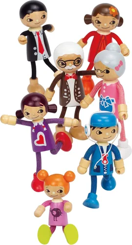 Miniatura 6 de Hape Muñeca hija de madera moderna de la familia