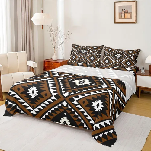 Miniatura 19 de Erosebridal Southwestern - Juego de ropa de cama tamaño individual, diseño étnico étnico geométrico, bohemio, azteca, para niños, adolescentes