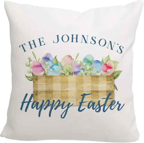 Miniatura 8 de Pattern Pop - Almohada de Pascua personalizada - Almohada decorativa de primavera - Almohada cuadrada de 17 x 17 pulgadas - Incluye funda y almohada