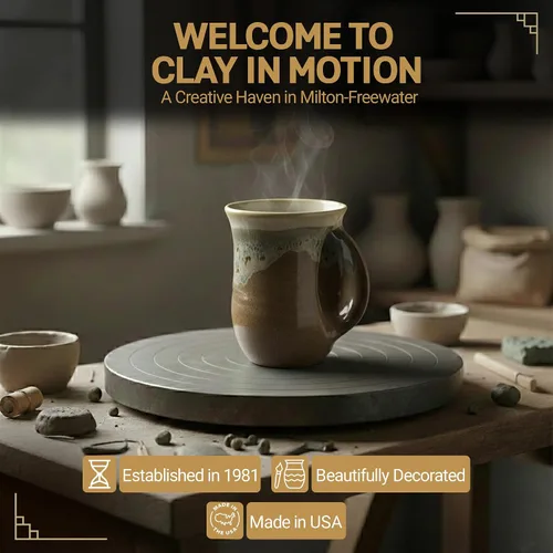Miniatura 3 de Clay in Motion - Taza calentadora de manos para diestros, diseño Desert Sand