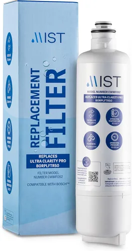 Mist Ultra Clarity Pro Filtro de agua de repuesto compatible con Bosch BORPLFTR50, filtro de agua para refrigerador compatible con BORPLFTR55,