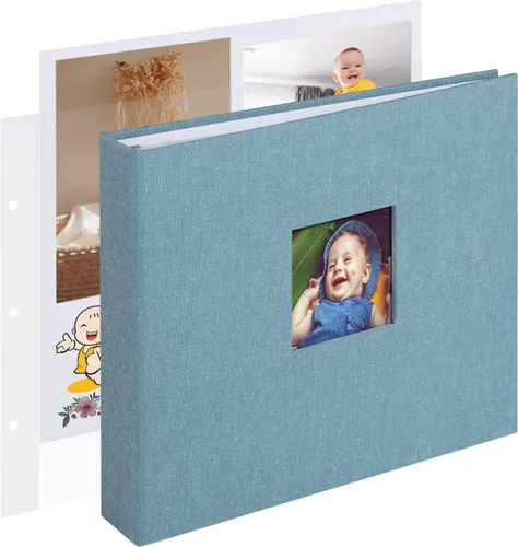 Miniatura 18 de 1DOT2 Álbum de fotos de scrapbook DIY grande de 12 x 12 pulgadas con 3 anillos, diario con 30 fundas de plástico, 60 páginas y cubierta de papel