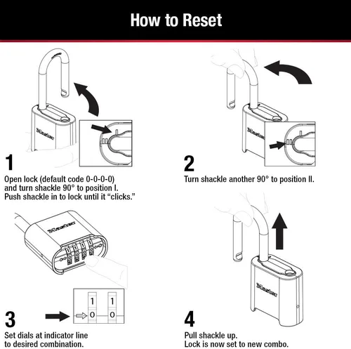 Miniatura 5 de Master Lock Cerradura de combinación para exteriores resistente 875D, acabado de latón