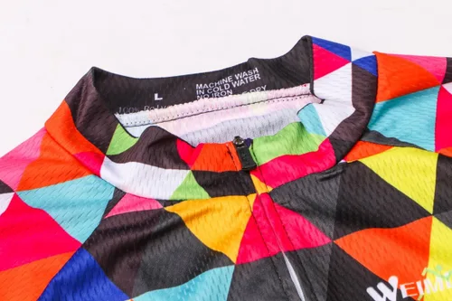 Miniatura 6 de Weimostar Hombre Ciclismo Jersey Manga Corta Bicicleta Ropa Multicolor Diamante