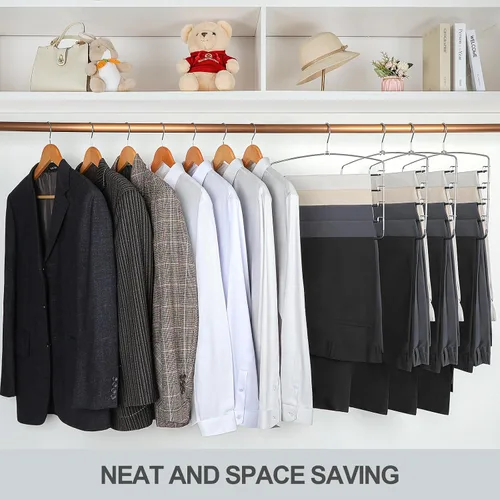 Miniatura 5 de TOPIA HANGER Perchas para Pantalones que Ahorran Espacio Paquete de 3 Perchas para Pantalones de Yoga Leggings para Closet Antideslizantes de 5