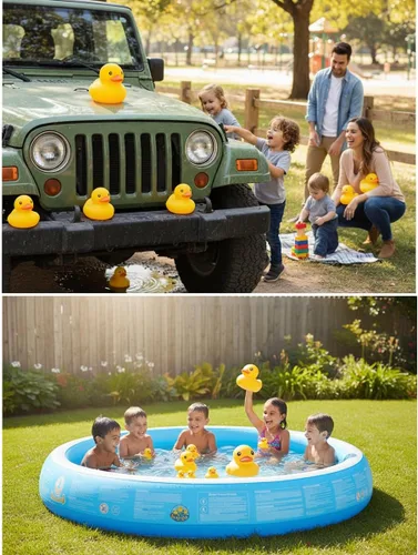 Miniatura 8 de 5 piezas de goma para bañera de Kalafona de 2 pulgadas, impermeable, sin "Bebe", sin agujero, divertido juguete de baño para piscina, sin agujero
