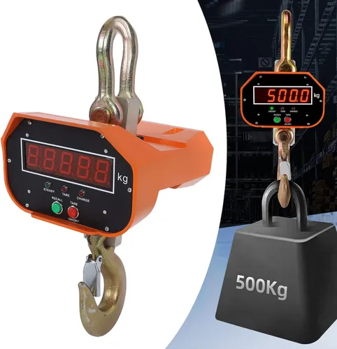 Miniatura 2 de Báscula industrial para grúa, 6,613.9 lbs, 6600 libras, báscula colgante con pantalla digital industrial resistente con control remoto, gancho