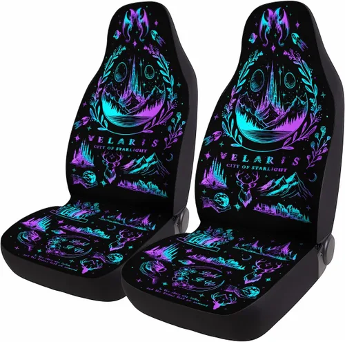 Miniatura 58 de GENANY Horror Nightmare Skellington - 2 fundas de asiento delantero para automóvil, camión, SUV, regalos de Navidad, funda de asiento de cubo