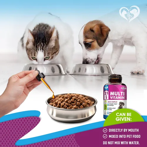 Miniatura 6 de Multivitamínico Líquido para Gatos y Perros con Glucosamina y Arándano Suplementos de Salud 21 en 1 para el Tracto Urinario, Riñón, Vejiga, Cadera