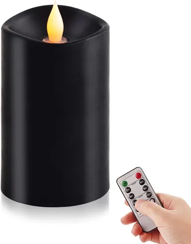 Miniatura 26 de Juego de 1 velas sin llama de 3 x 4, batería de 2 AA, 600 horas, velas parpadeantes con temporizador, velas sin llama de 4 pulgadas con control