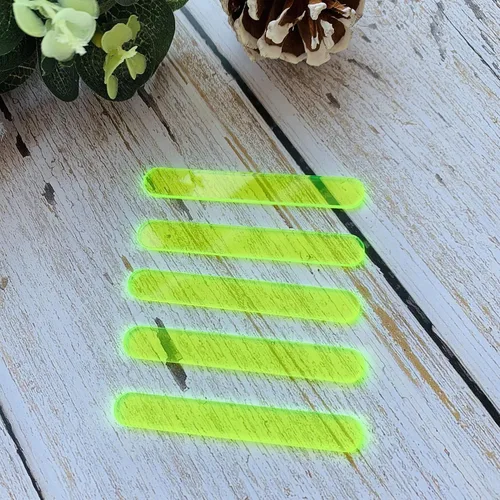 Miniatura 4 de 50 piezas de palitos de paleta acrílica de neón para helados, caramelos, manzanas (verde neón)