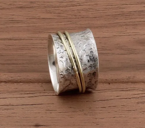 Miniatura 18 de Boho Spinner Ring, Mothers Day Gift, Silver 925 Women Ring, Sterling Silver 925 Ring, Fidget Spinner Ring,Women Silver Anxiety Ring