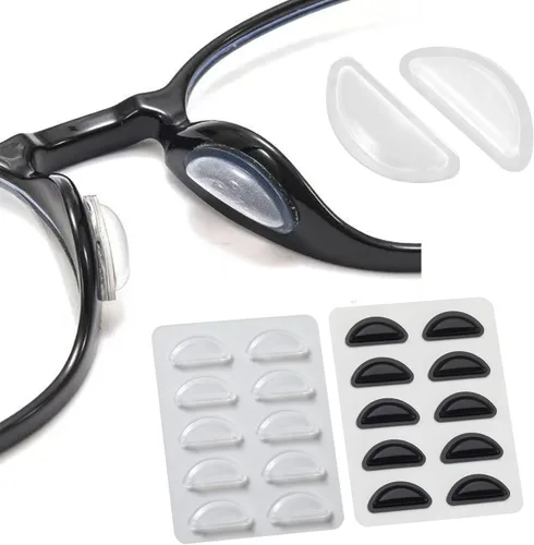 Almohadillas para la nariz para gafas, almohadillas adhesivas de silicona suave mejoradas, almohadillas antideslizantes para la nariz con cámara de