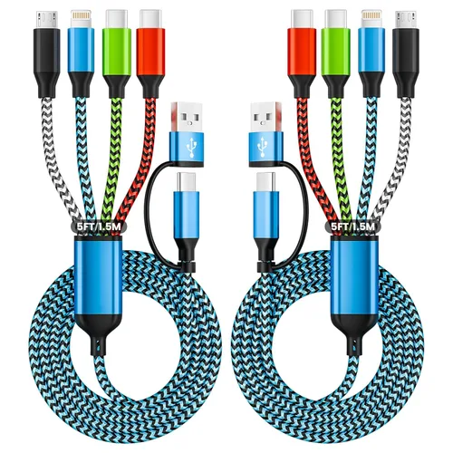 Miniatura 17 de Cable divisor USB C multi carga para múltiples dispositivos, cable de carga rápido 4 en 1, cable de carga de teléfono USB C trenzado con 4