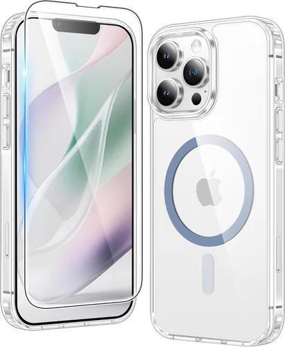 Miniatura 1783 de FNTCASE Funda para iPhone 13 Pro-Max: Fundas magnéticas transparentes compatibles con Magsafe Slim anti amarillamiento protección contra caídas