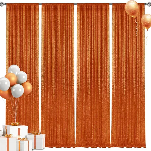 Miniatura 16 de 2 paneles de cortinas de fondo de lentejuelas verdes de 8 pies, cortinas de fondo de fotografía con purpurina para decoración de Navidad, boda