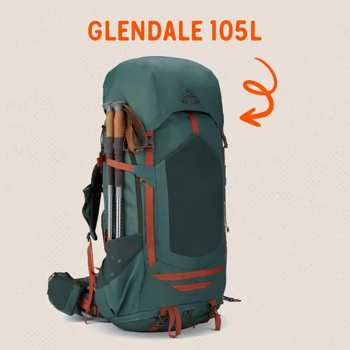 Miniatura 5 de Kelty Glendale - Mochila de marco interno de 65 L a 105 L, paquete de senderismo para varios días, suspensión ajustable, ajuste personalizado