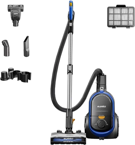 Miniatura 10 de Eureka Aspiradora sin bolsa con recipiente, aspiradora ligera para alfombras y suelos duros, color plateado con negro, NEN180 Plata con negro