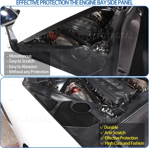 Miniatura 2 de Cubierta del panel lateral del motor compatible con Chevrolet Corvette C8 2020-2026, cubiertas traseras del motor, accesorios de decoración