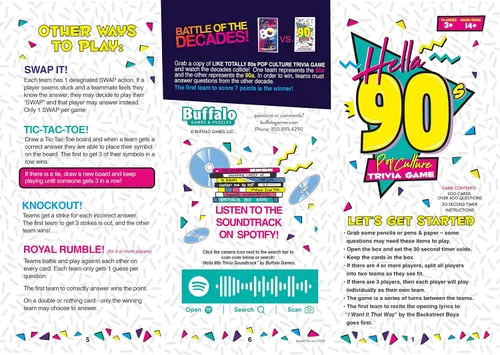 Miniatura 8 de Buffalo Games Hella 90's - Juego de Trivia de Cultura Pop Marrón