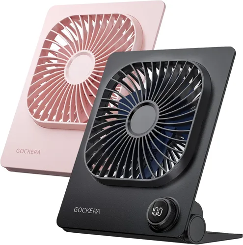 Miniatura 8 de Ventilador de escritorio, ventilador ultrafino de 6.61 pulgadas con batería de 5000 mAh con viento potente, 100 velocidades ajustables y pantalla