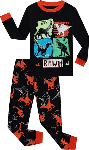 Miniatura 2 de Benaive Pijama para niños, pijama de algodón para niño, conjunto de pantalones de 4 piezas para niños