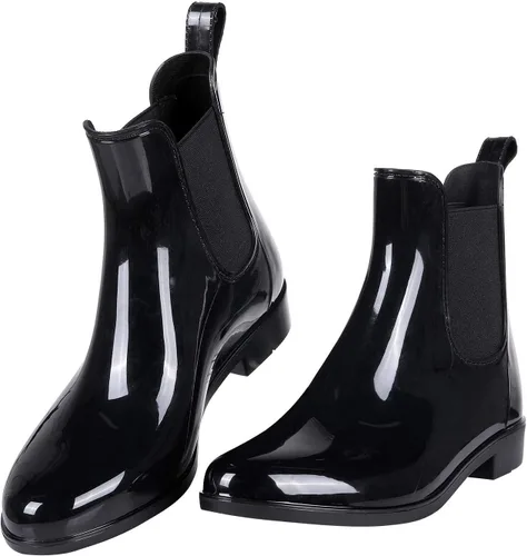 Miniatura 6 de Evshine - Botas de lluvia cortas para mujer, botas de lluvia de Chelsea ligeras, botas de goma impermeables