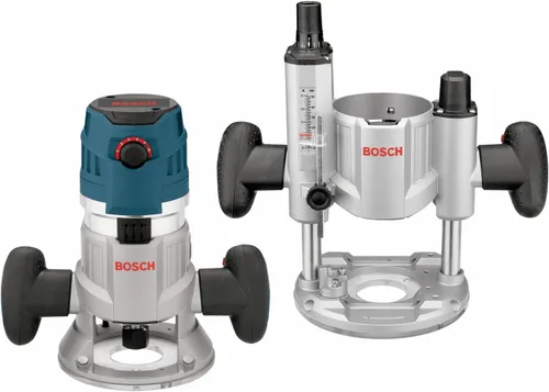 Miniatura 2 de Bosch MRC23EVSK Router combinado – 15 Amp 2.3 caballos de fuerza con cable de velocidad variable combinación de inmersión y base fija Router Kit