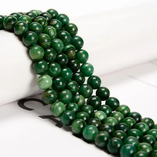 Miniatura 2 de 47 cuentas de jade esmeralda africana de 0.315 pulgadas (0.315 in), redondas naturales, sueltas, cuentas de piedra real, piedras preciosas genuinas