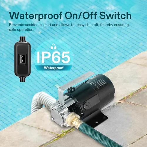 Miniatura 6 de VIVOSUN Bomba de Transferencia de Agua de 115V, Bomba Eléctrica Portátil de Utilidad de 1/10HP 330 GPH con Interruptor de Encendido/Apagado y Kit