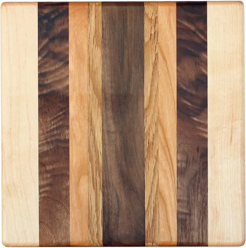 Miniatura 14 de Salvamanteles de madera hechos a mano, posavasos para café, almohadilla caliente, soporte para ollas (remache de 6 x 6 pulgadas)