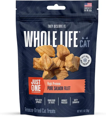 Miniatura 9 de Whole Life Cat Just One Atún - Golosinas liofilizadas para gatos – Alimento rico en proteínas de grado humano, aperitivos de entrenamiento