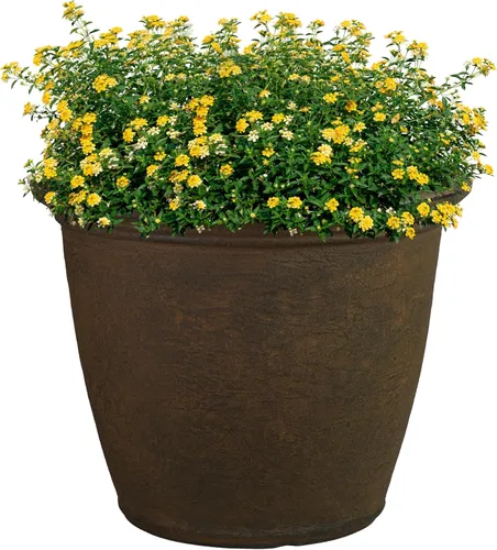 Miniatura 38 de Sunnydaze Anjelica - Maceta grande de plástico para plantas, maceta grande de plástico de doble pared para exteriores con agujeros de drenaje Óxido