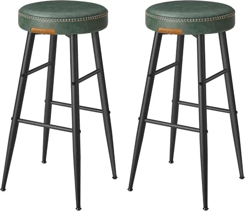 Miniatura 10 de VASAGLE EKHO Collection - Juego de 2 taburetes de bar, taburetes de cocina, taburetes de desayuno, cuero sintético con costuras, modernos