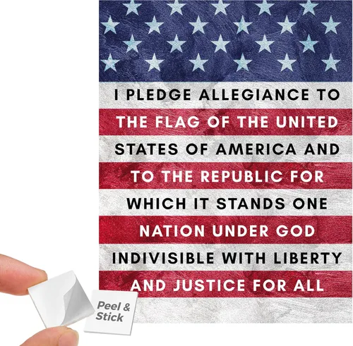 Circa Print Impresión de pared de la bandera de Estados Unidos, vibrante gráfico motivacional con refranes, carteles e impresiones de banderas