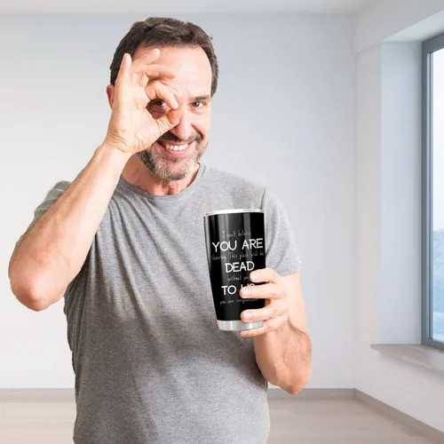 Miniatura 5 de CHICKOR Vaso térmico de 20 onzas con tapa con texto en inglés "You Are Dead To Us", regalo de despedida para empleados gerentes de trabajo, regalos